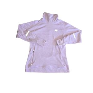 New Balance Women's Lilac Cowl Neck Sweater Running Popover Thumb Holes